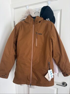 For West Hooded Jacket in Caramel Brown Medium